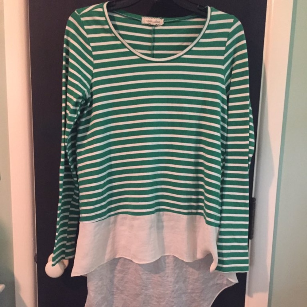 Green and white striped top from Anthropolgie S!